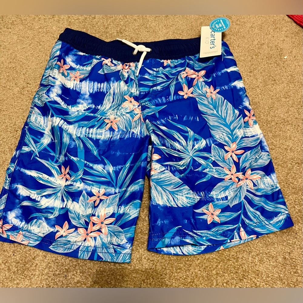 NWT Carter's Boys’ swim trunks- size 8